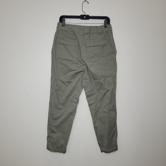 A New Day High Waisted Utility Sage Olive Green Tapered Leg Pants Trousers 8 Tan - Picture 8 of 11